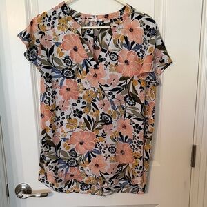 Maurices Floral Blouse - Pink, Blue, Yellow